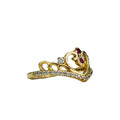 ANILLO DE XV EN FORMA DE CORONA CON ZIRCONIAS DE ORO DE 10K