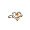 ANILLO DE XV CON CORAZON DE ZIRCONIAS DE ORO DE 10K