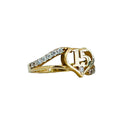 ANILLO DE XV CON LATERALES DE ORO DE 10K