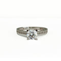 ANILLO TIPO COMPROMISO ZIRCONIA DE ORO BLANCO DE 14K