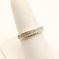CHURUMBELA DE ZIRCONIA CORTE ESMERALDA DE ORO DE 10K