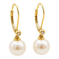 ARETES CON PERLA Y DIAMANTES DE 18K
