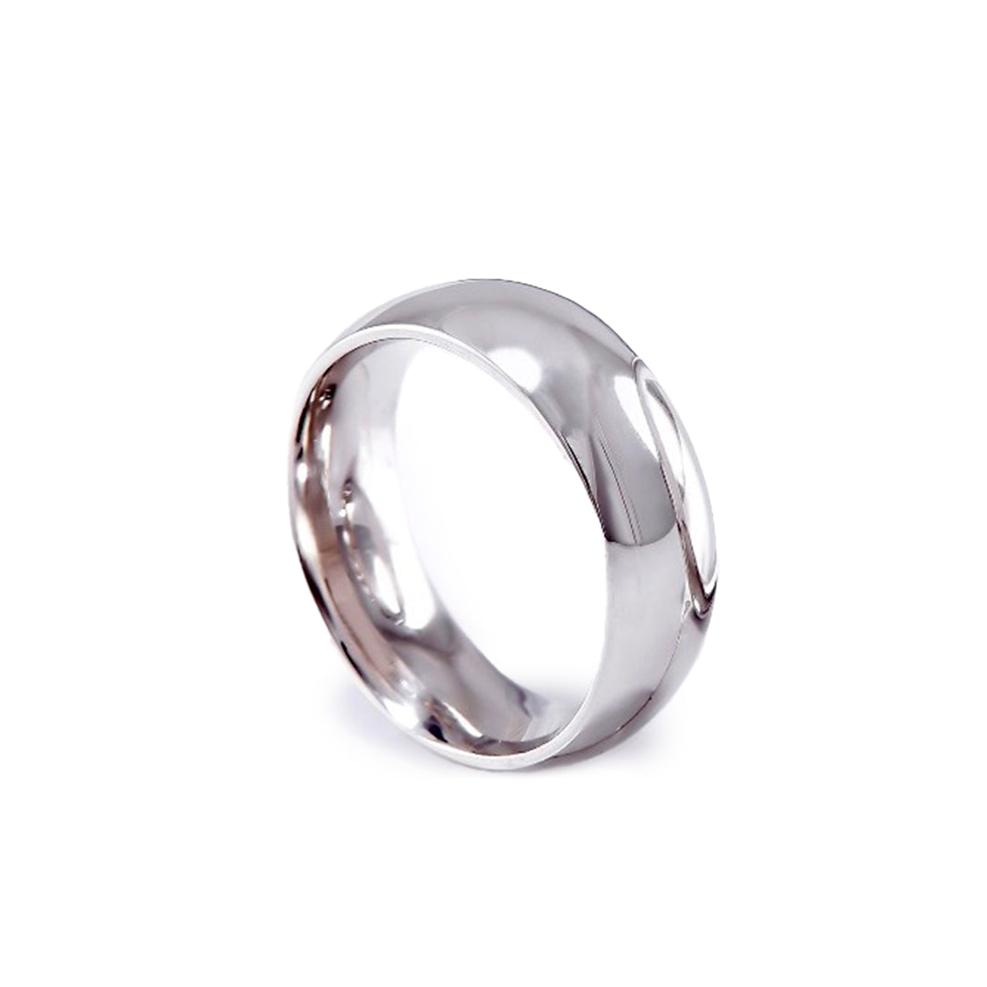 ARGOLLA HUECA DE MATRIMONIO DE ORO BLANCO DE 10K