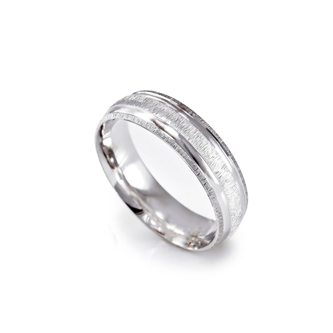 ARGOLLA HUECA DE MATRIMONIO DE ORO BLANCO DE 10K