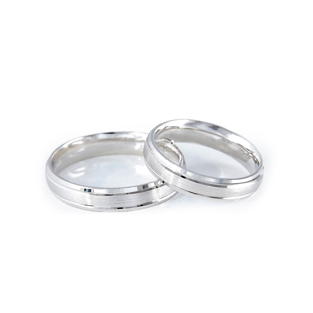 ARGOLLA SOLIDA DE MATRIMONIO DE ORO BLANCO DE 10K