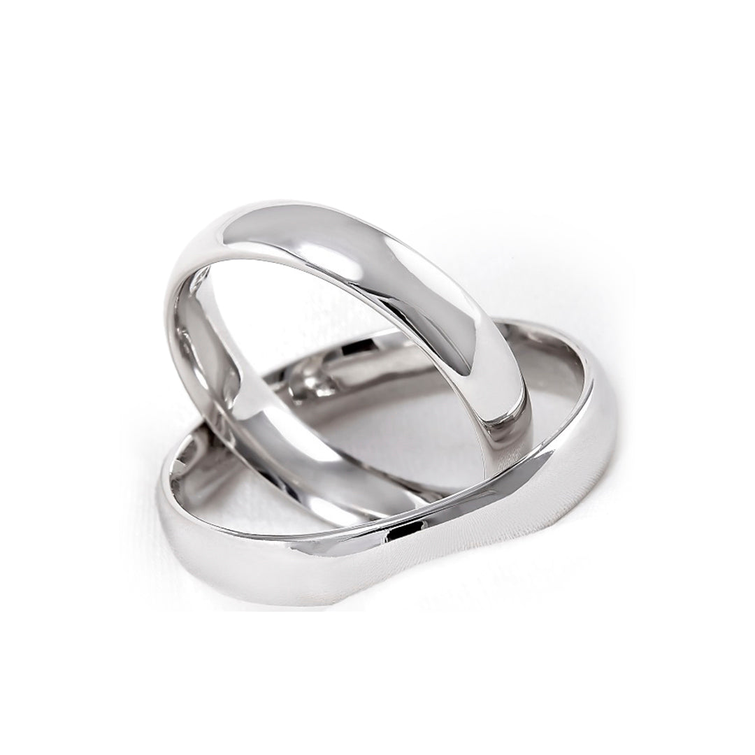 ARGOLLA SOLIDA DE MATRIMONIO DE ORO BLANCO DE 10K