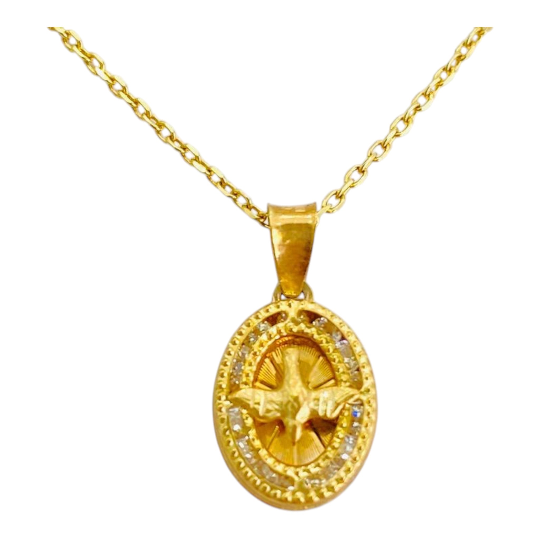DIJE DE ESPIRITU SANTO CON ZIRCONIAS DE 10K