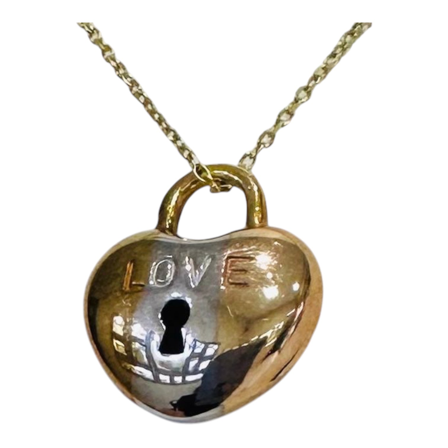DIJE DE CORAZON TIPO CANDADO DE 10K