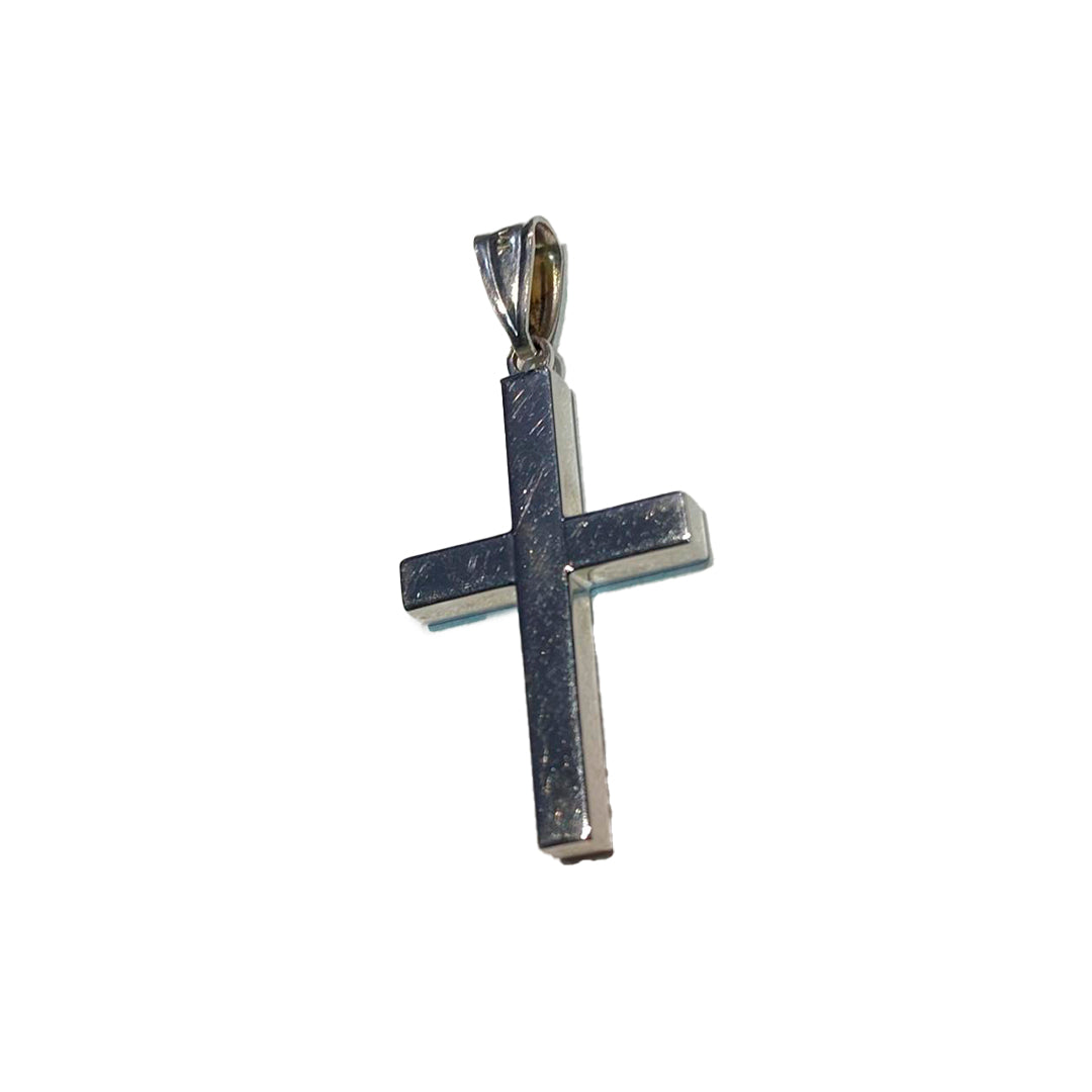 CRUCIFIJO DE ORO BLANCO SENCILLO