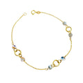PULSERA ORO AMARILLO Y BLANCO