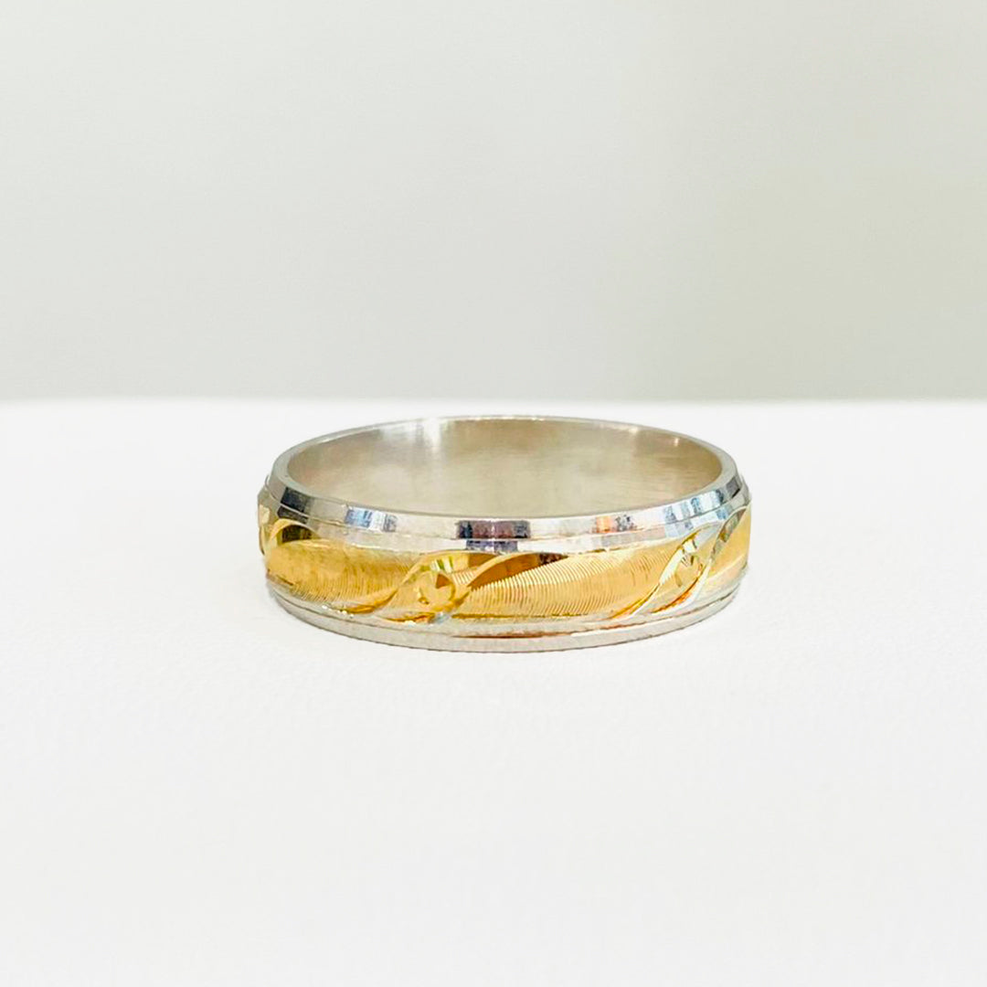 ARGOLLA SOLIDA DE MATRIMONIO PLATA .925 CON ORO DE 10K