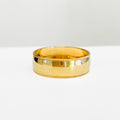 ARGOLLA HUECA DE MATRIMONIO ORO AMARILLO DE 10K CON DETALLES EN LAS ORILLAS 6MM
