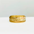 ARGOLLA HUECA DE MATRIMONIO ORO AMARILLO 10K CON DETALLES DE 6MM